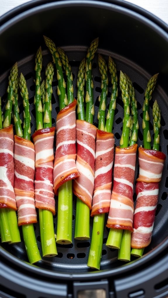 asparagus in steaming basket