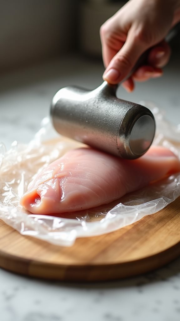 measuring chicken breast thickness