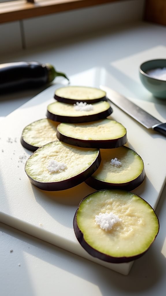 prepare eggplant with salt