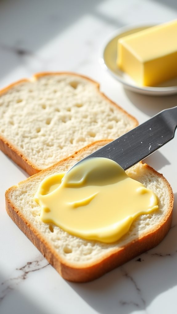 spread butter on slices