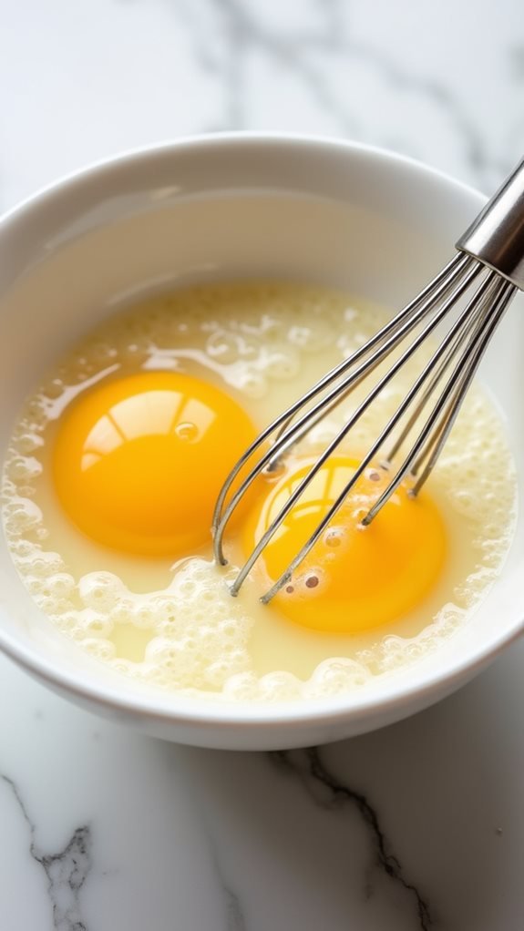 whisk eggs until frothy