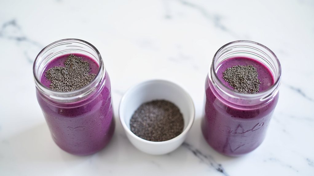 chia seeds smoothie preparation