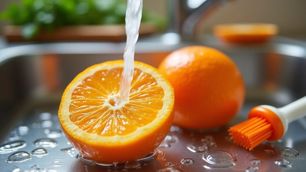 washing oranges before eating